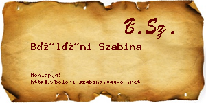 Bölöni Szabina névjegykártya