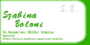 szabina boloni business card