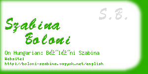 szabina boloni business card